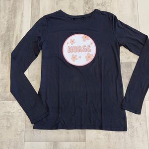 Floral Boho Nurse Long Sleeve T-shirt M